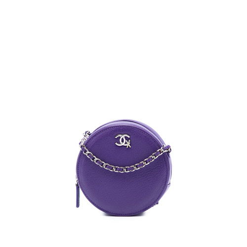 Chanel cuir chèvre rond - cc,