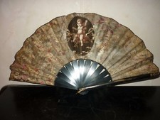 Ancien Éventail Broderie et