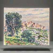 Peinture Ancienne Hst Provence Village 1950.Peintre Alsacien Paul Ledoux Alsace