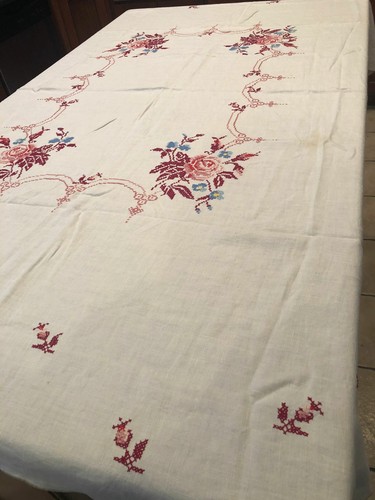 Vintage white with pink - white,