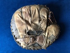 Antique 1915 A.J. Reach 2-tone catcher's mitt baseball glove vintage 1900s rare