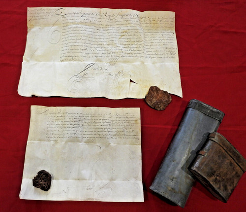 Parchemins signés louis xiv - parchemins,