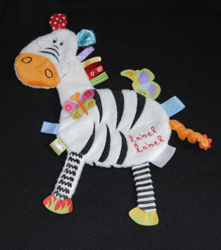 Doudou plat zèbre label - label,