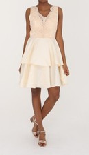 Robe ceremonie courte beige