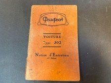 Ancienne brochure notice entretien PEUGEOT 302