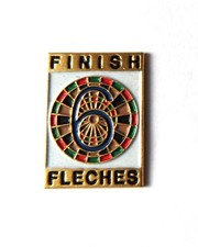 Pin's cible jeu de fléchettes Finish 6 Flèches