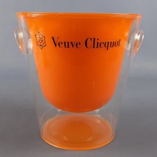 Seau À Glace Champagne VEUVE CLICQUOT En Plastique Orange Vintage