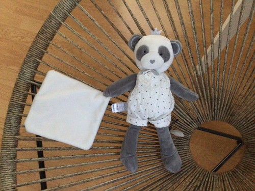 Doudou ours panda mouchoir - doudou,
