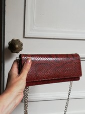 Sac pochette compagnon en cuir de serpent vintage 
