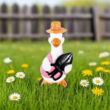 Ornement de jardin canard en