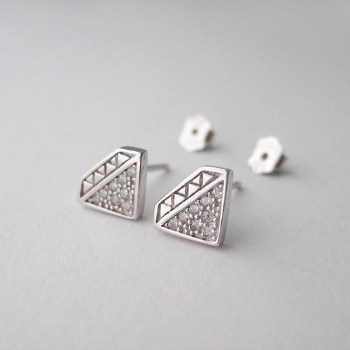 Boucles oreilles puces motif - boucles,