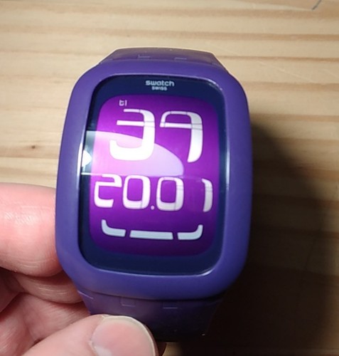 Montre numerique violet swatch - numerique,