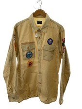 STUSSY 00s Garçon Scout Chemise Avec Patch, Taille JP XL, Coton , Beige Utilisé