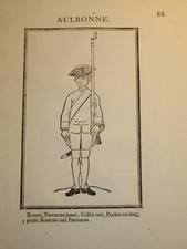 IMAGERIE POPULAIRE GRAVURE XVIII UNIFORME Régiment AULBONNE 76 RI LOUIS XVI 1775