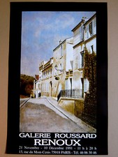 Renoux André Affiche 1991 PARIS Musée Montmartre Rue Cortot Maison Bel Air