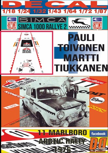 Decal simca 1000 rallye - 1000,