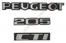 LOGO PEUGEOT 205 CTI NOIR ET GRIS MONOGRAMME POUR PEUGEOT KIT DE 3