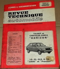 Revue technique automobile pour Talbot et Chrysler-Sima Horizon