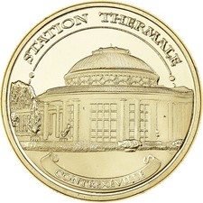 [#137569] France, Medal, Contrexéville, Station thermale, Gilt iron, Colourized,