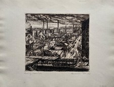 Estampe Hamburg 1920 Berliner Tor Avec Tramway Hedwig ...? Vintage