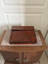 Ancien Pupitre Ecritoire Voyage Marine Tapis Bois France