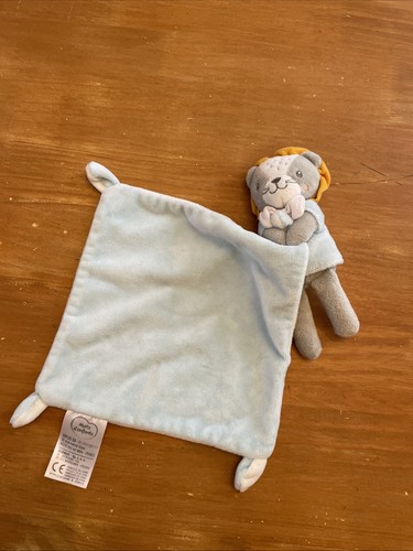 Doudou plat lion gris blanc - plat,
