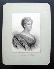 ancienne gravure lithographie 19ème portrait Constande de Salm