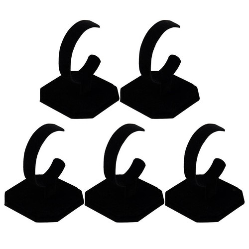 5pcs noir velours montre - noir,
