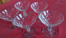 5 COUPES A CHAMPAGNE ANCIENNES VERRE TAILLÉ Baccarat Signées