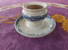 Moutardier Coquetier Terre de Fer Jule Vieillard Bordeaux Service Guirlande Bleu