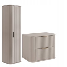 Ensemble meuble sous-lavabo ELEGANCE 60 cm beige + armoire murale
