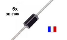 LOT 5X diode SCHOTTKY SB5100 5A 100V- DO201 COMPATIBLE SR5100 SB5B0 MBR5100