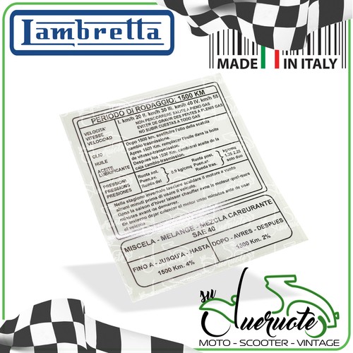 Adhésif lambretta rodage - adhésif,