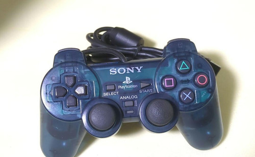 Manette ps2 dual - shock, bleu