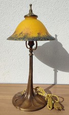 Lampe champignon Art de France Pâte de verre Bronze massif Art nouveau Vintage