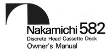 Bedienungsanleitung-Operating Instructions pour Nakamichi 582