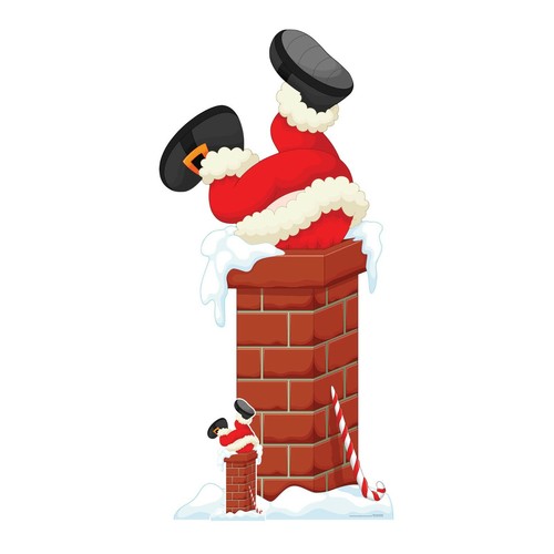 Père noël dans cheminée - noël,