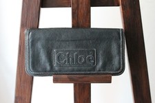 Portefeuille Chloé en cuir marine