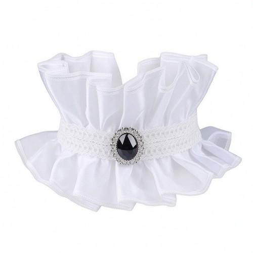 Faux col avec bijou froncé - avec,