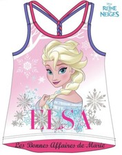 DISNEY - Liquidation - La Reine des Neiges - Débardeur Elsa rose 3A - Neuf éti