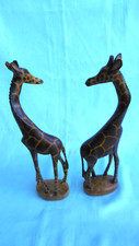 sculpture girafe en bois