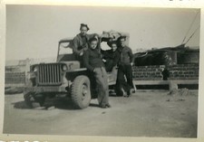 PHOTO ANCIENNE - VINTAGE SNAPSHOT - MILITAIRE JEEP MARIN - MILITARY SAILOR CAR