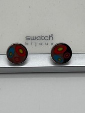 Boucles d'oreilles SWATCH chromé façon Pop
