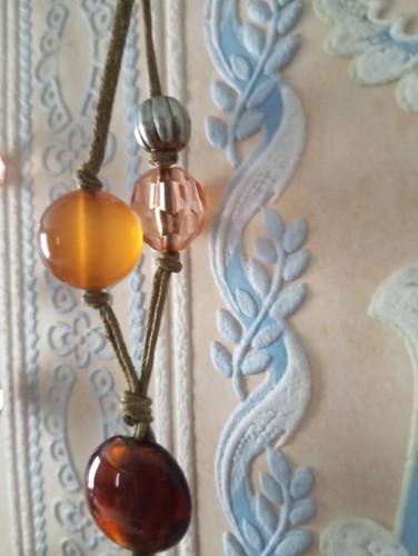 Collier perles verre long - en,