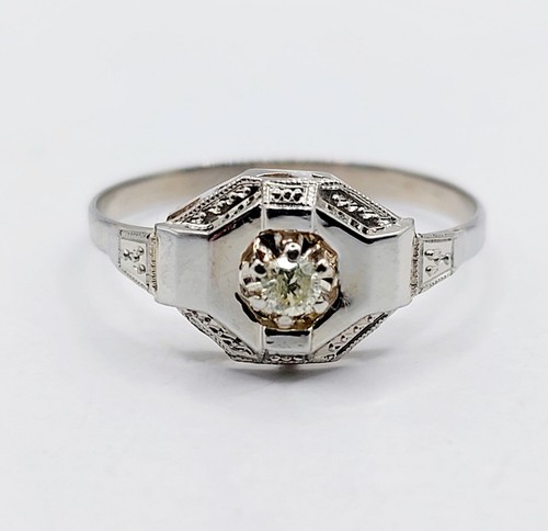 Bague art deco blanc - bague, 18k