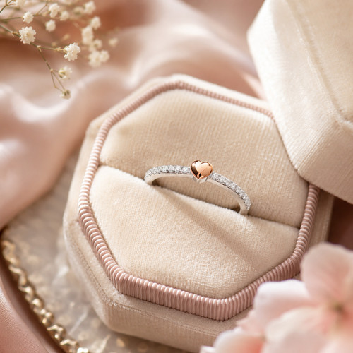 Bague cœur rose - cœur,