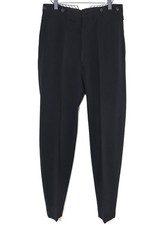 French Vintage 1930/40s Black Wool Tailored Flat Pants W34 Made in France