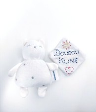 Peluche/Doudou Petit Chat Blanc Étoiles Yeux Bouche Croix Gris 12cm - Vertbaudet