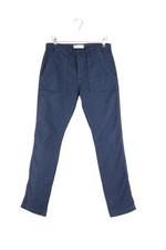 Pantalon droit en coton bleu