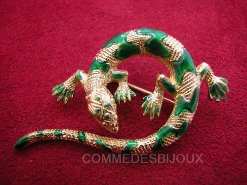 Broche vintage lézard - vintage,